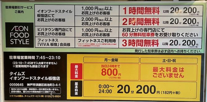 板宿イオン駐車場の外観